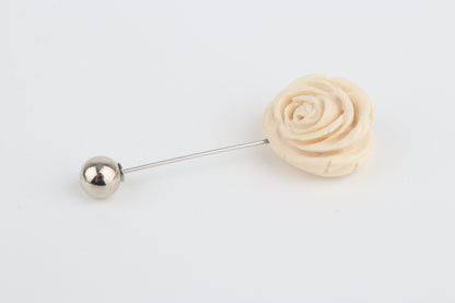 Mammoth Ivory Rose Brooch