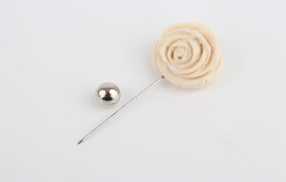 Mammoth Ivory Rose Brooch