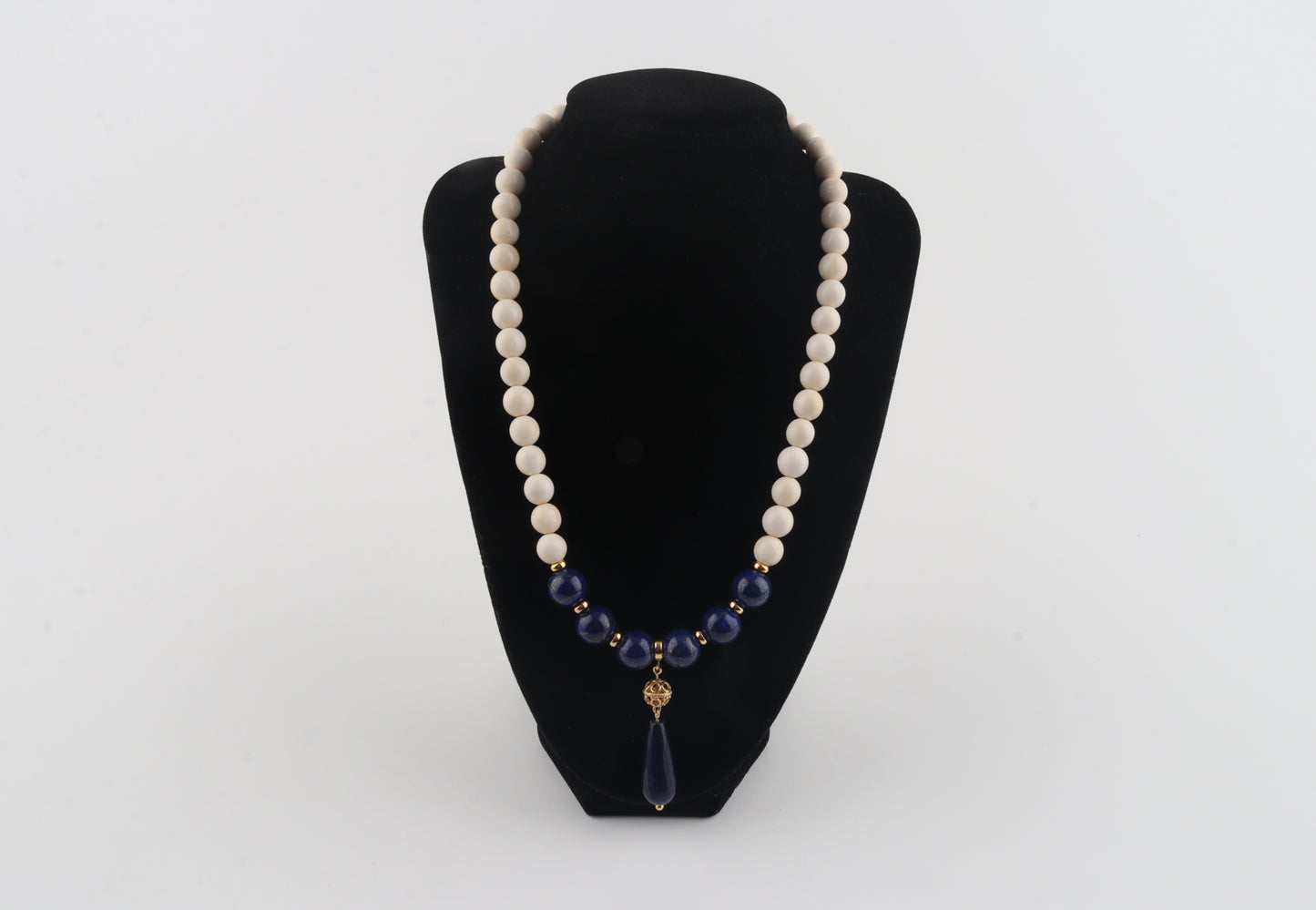 Mammoth Ivory & Lapis Lazuli Necklace