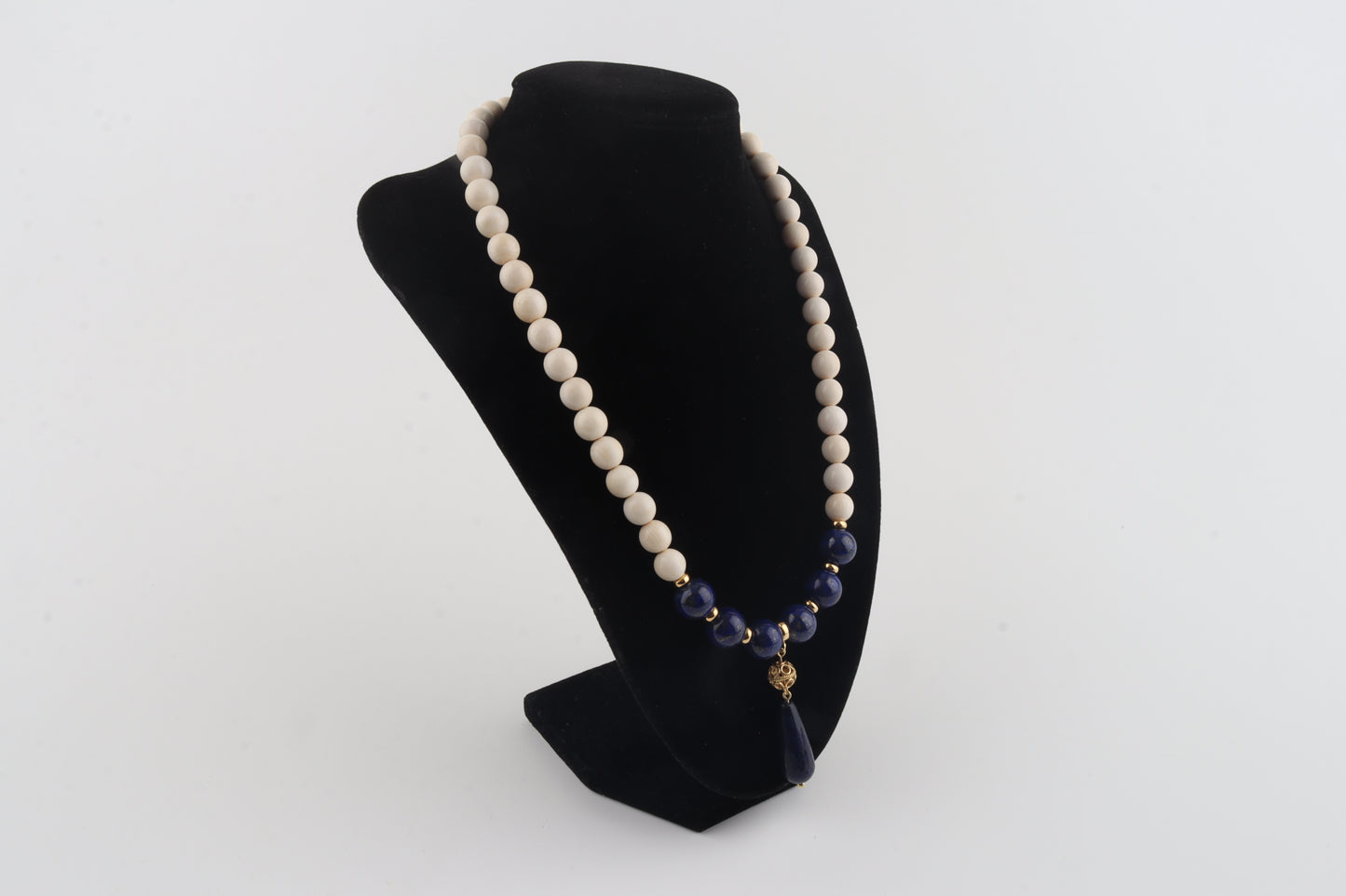 Mammoth Ivory & Lapis Lazuli Necklace