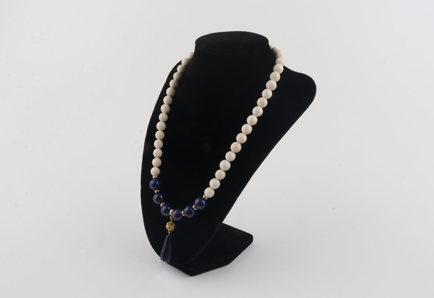 Mammoth Ivory & Lapis Lazuli Necklace