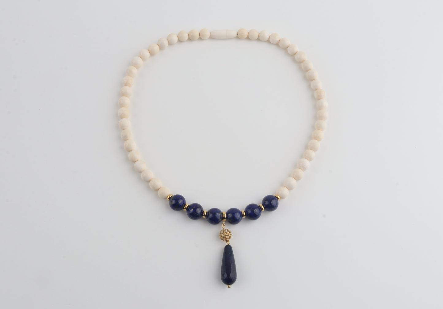 Mammoth Ivory & Lapis Lazuli Necklace