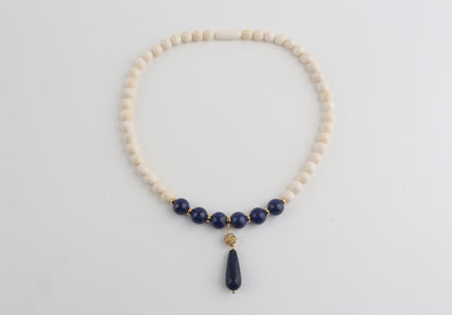Mammoth Ivory & Lapis Lazuli Necklace