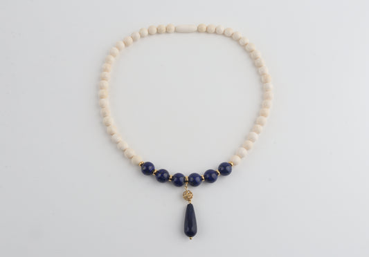 Mammoth Ivory & Lapis Lazuli Necklace