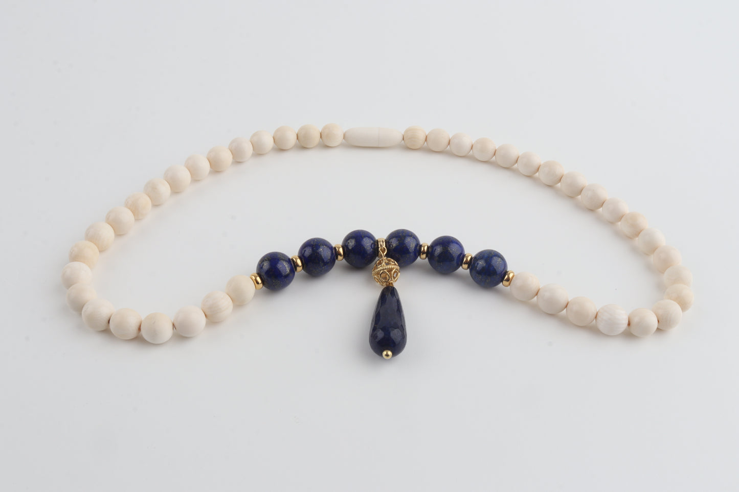 Mammoth Ivory & Lapis Lazuli Necklace