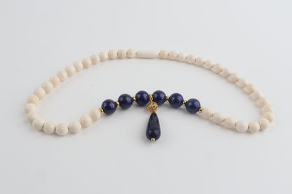 Mammoth Ivory & Lapis Lazuli Necklace