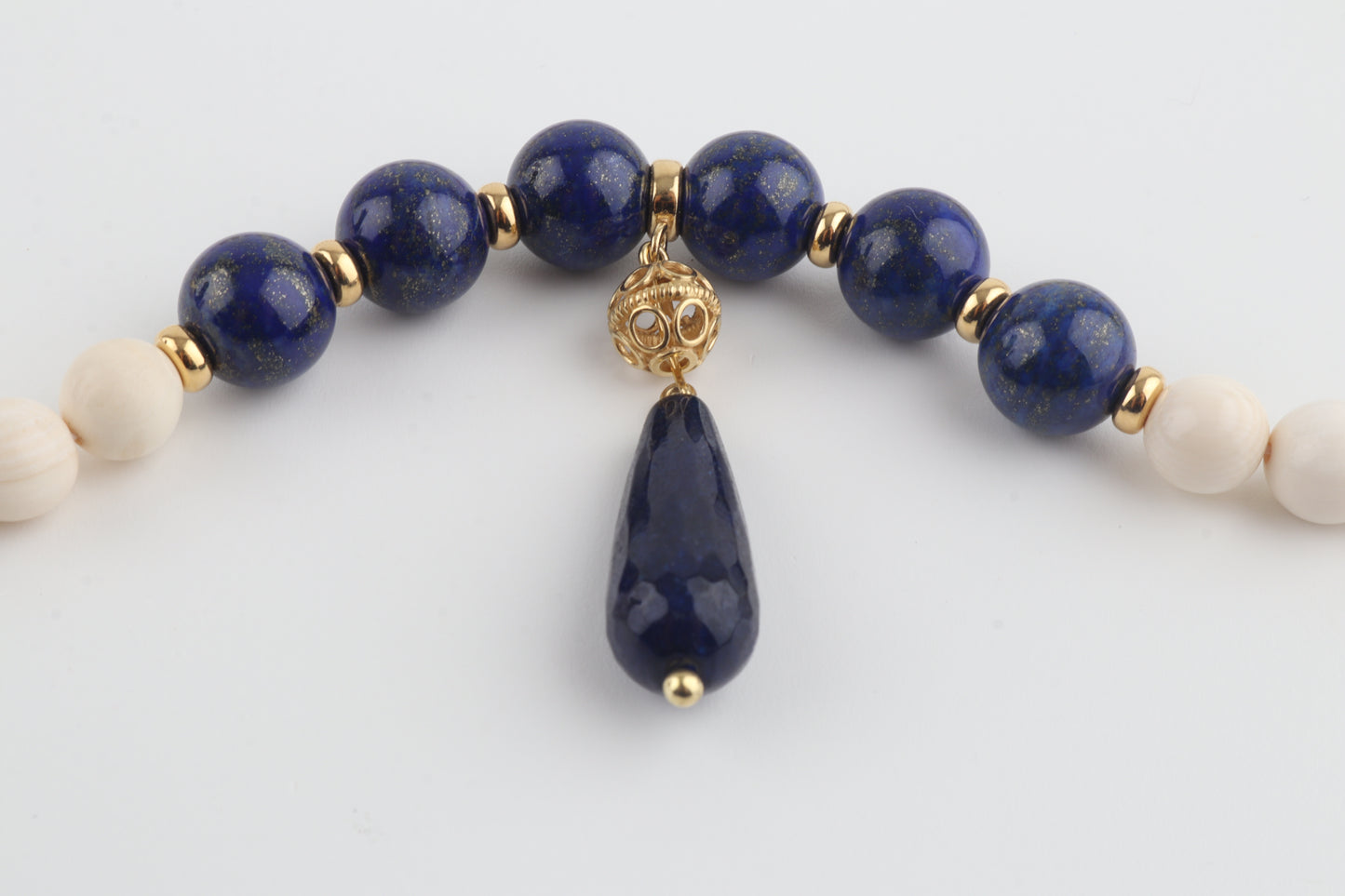 Mammoth Ivory & Lapis Lazuli Necklace