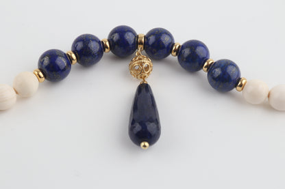Mammoth Ivory & Lapis Lazuli Necklace