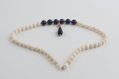Mammoth Ivory & Lapis Lazuli Necklace
