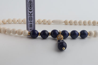 Mammoth Ivory & Lapis Lazuli Necklace