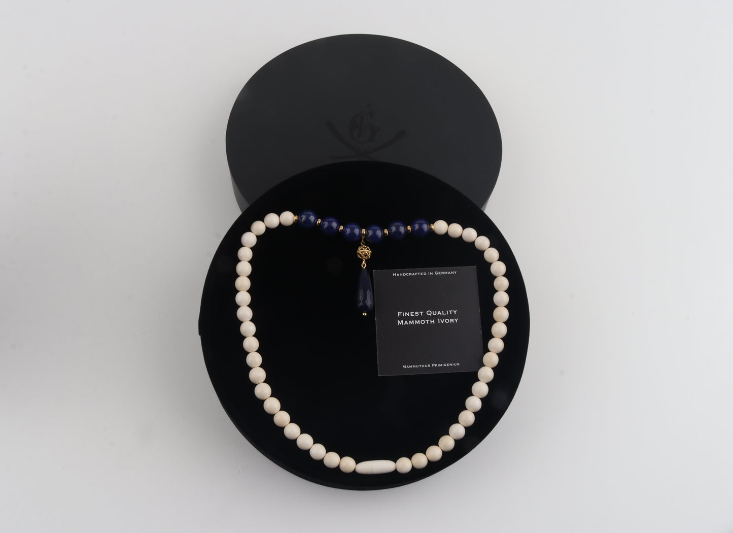 Mammoth Ivory & Lapis Lazuli Necklace