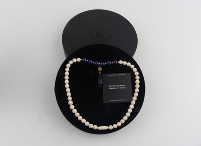 Mammoth Ivory & Lapis Lazuli Necklace