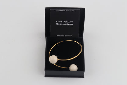 Gold-Plated Mammoth Ivory Bangle