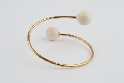 Gold-Plated Mammoth Ivory Bangle