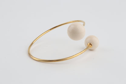 Gold-Plated Mammoth Ivory Bangle
