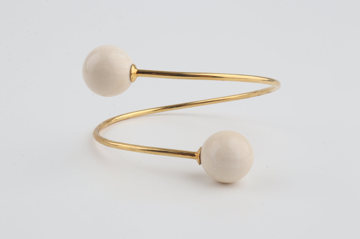 Gold-Plated Mammoth Ivory Bangle