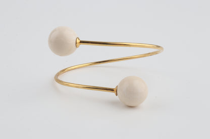 Gold-Plated Mammoth Ivory Bangle