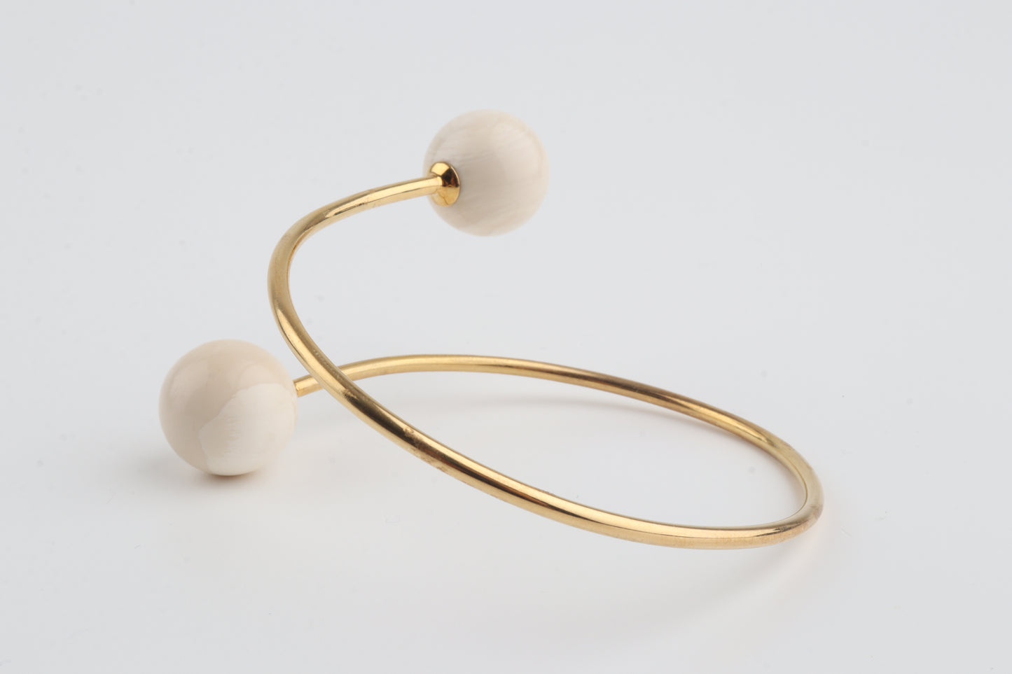 Gold-Plated Mammoth Ivory Bangle