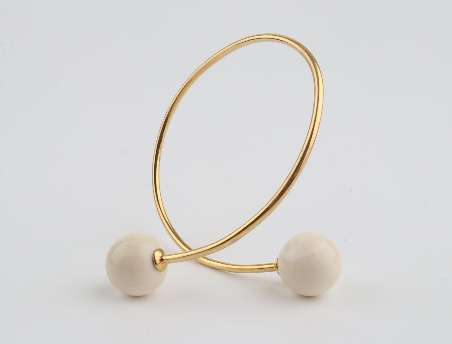Gold-Plated Mammoth Ivory Bangle