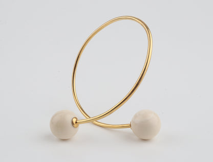 Gold-Plated Mammoth Ivory Bangle