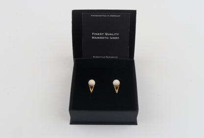 Mammoth Ivory Cone-Set Earrings