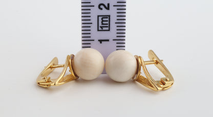 Mammoth Ivory Cone-Set Earrings