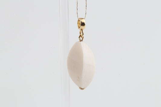 Geometric Oval Mammoth Ivory Pendant