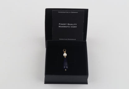 Mammoth Ivory & Blue Agate Drop Pendant