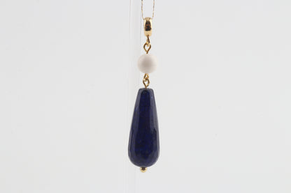 Mammoth Ivory & Blue Agate Drop Pendant