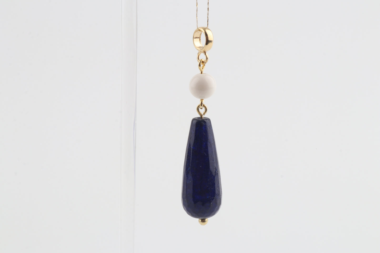 Mammoth Ivory & Blue Agate Drop Pendant