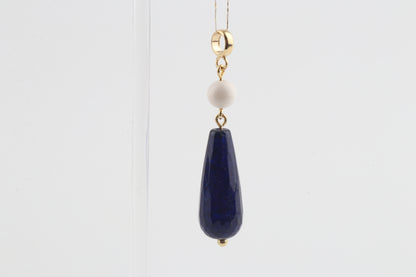 Mammoth Ivory & Blue Agate Drop Pendant