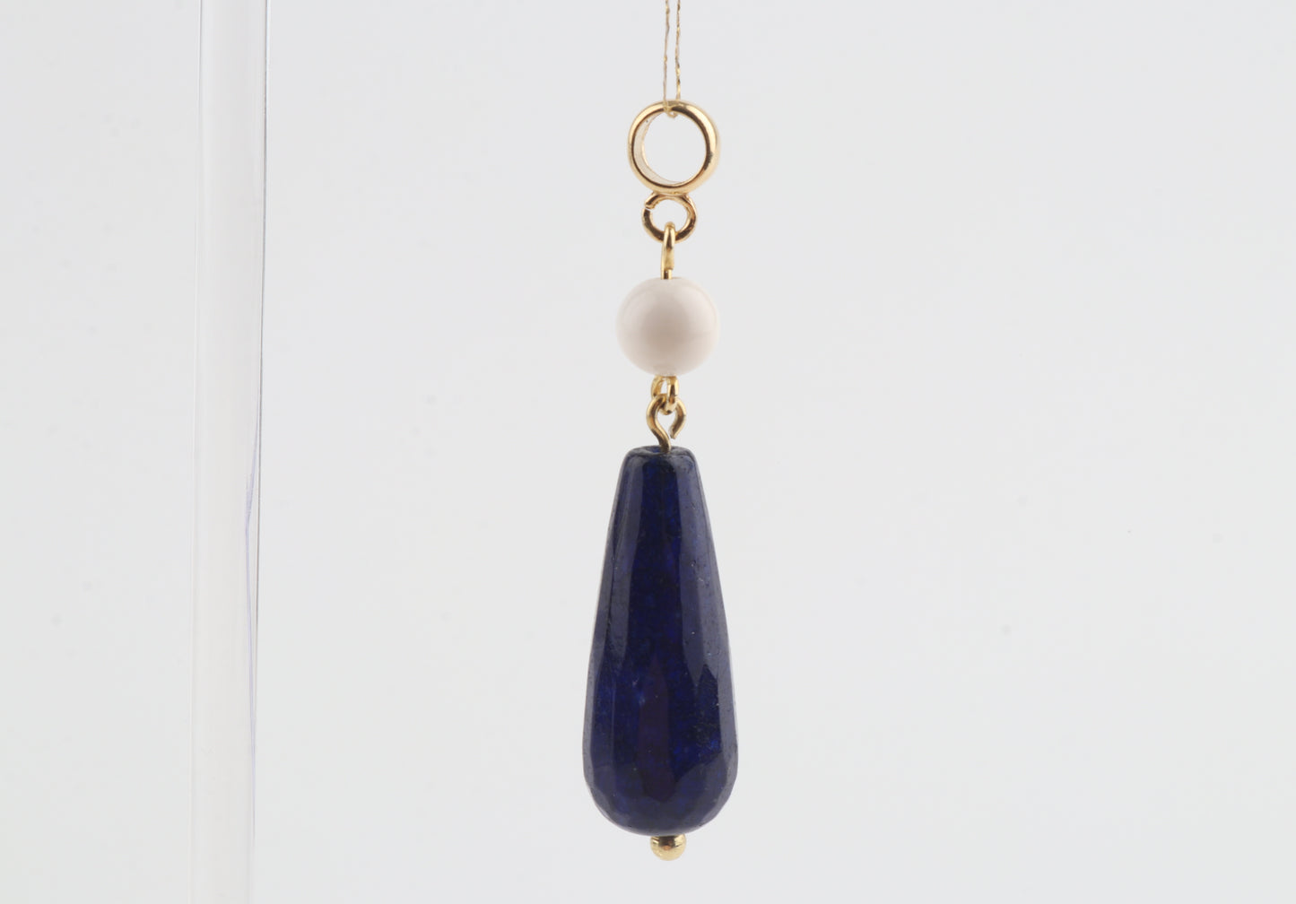 Mammoth Ivory & Blue Agate Drop Pendant