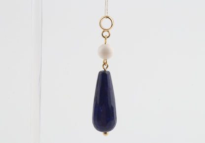 Mammoth Ivory & Blue Agate Drop Pendant