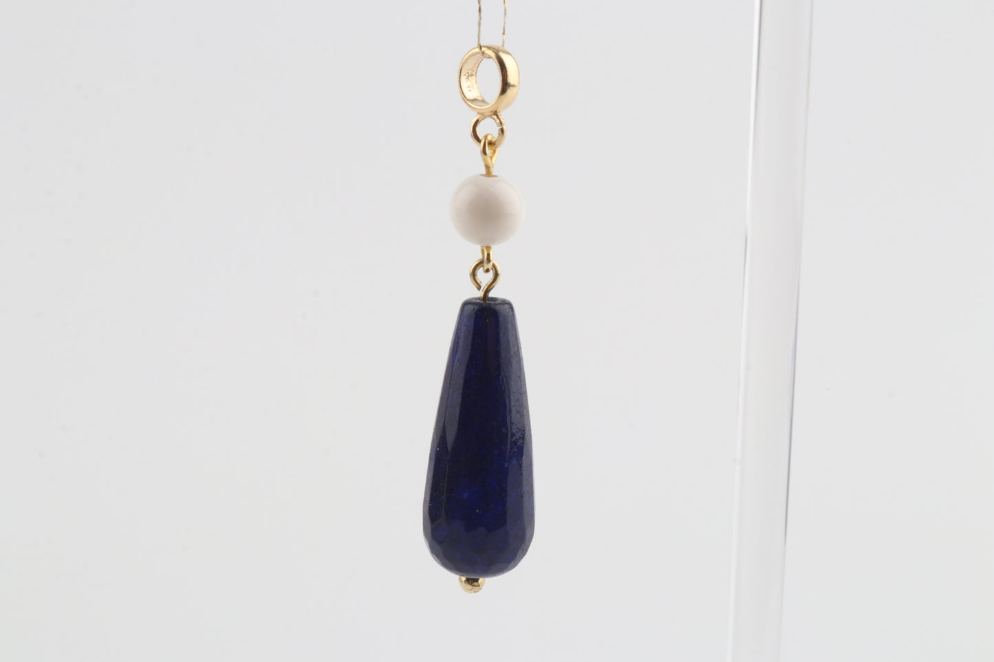 Mammoth Ivory & Blue Agate Drop Pendant