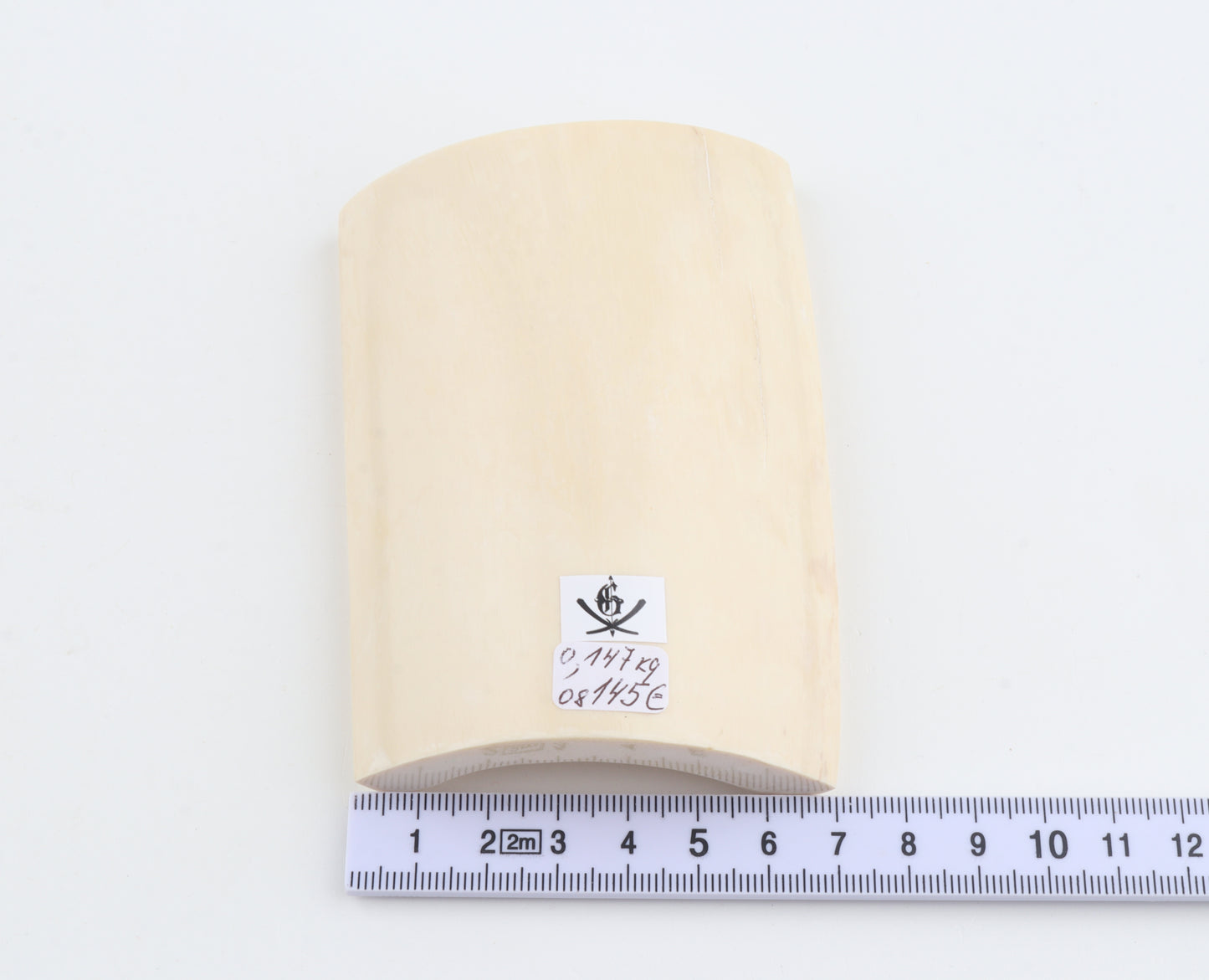 White mammoth ivory segment