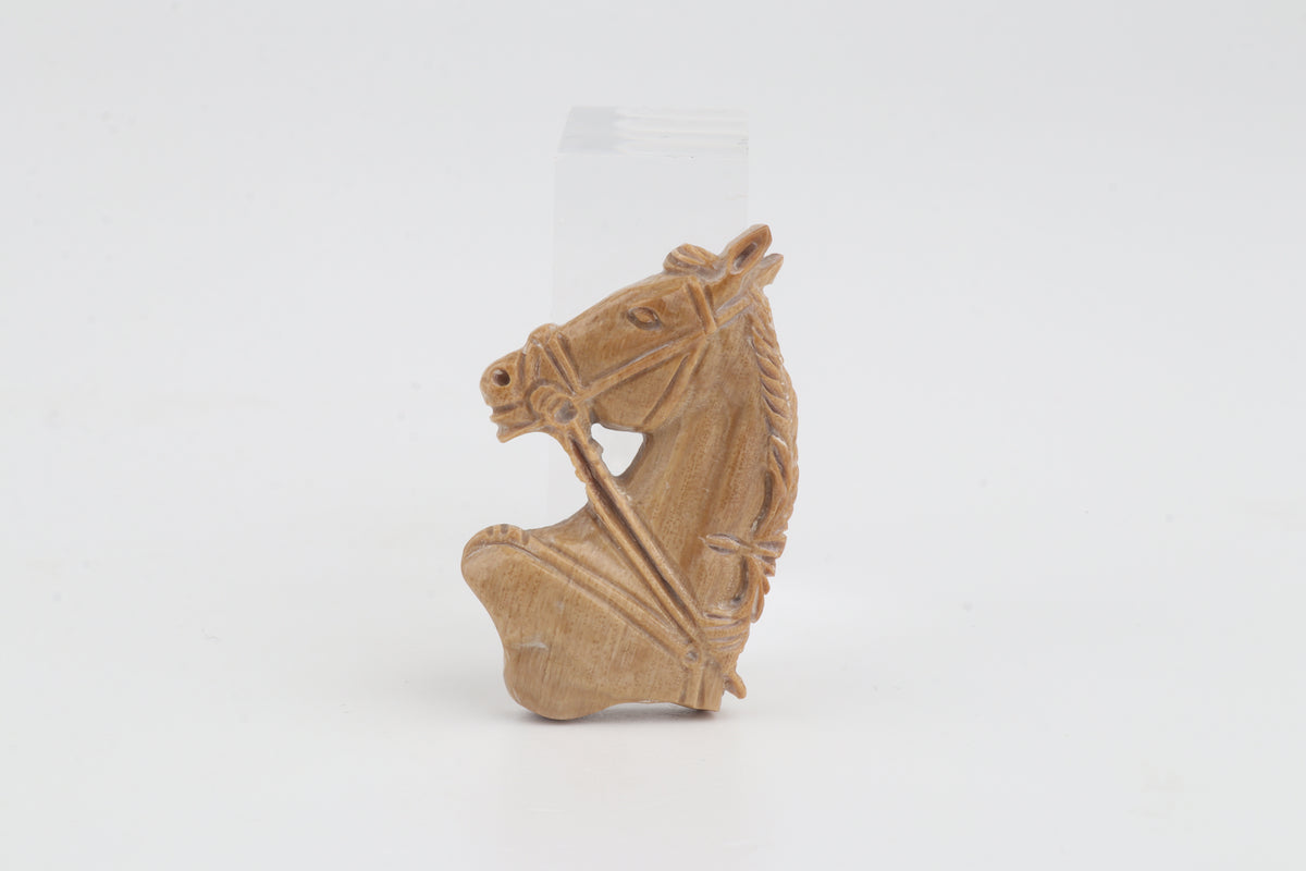 Mammoth Ivory Horse Head Brooch