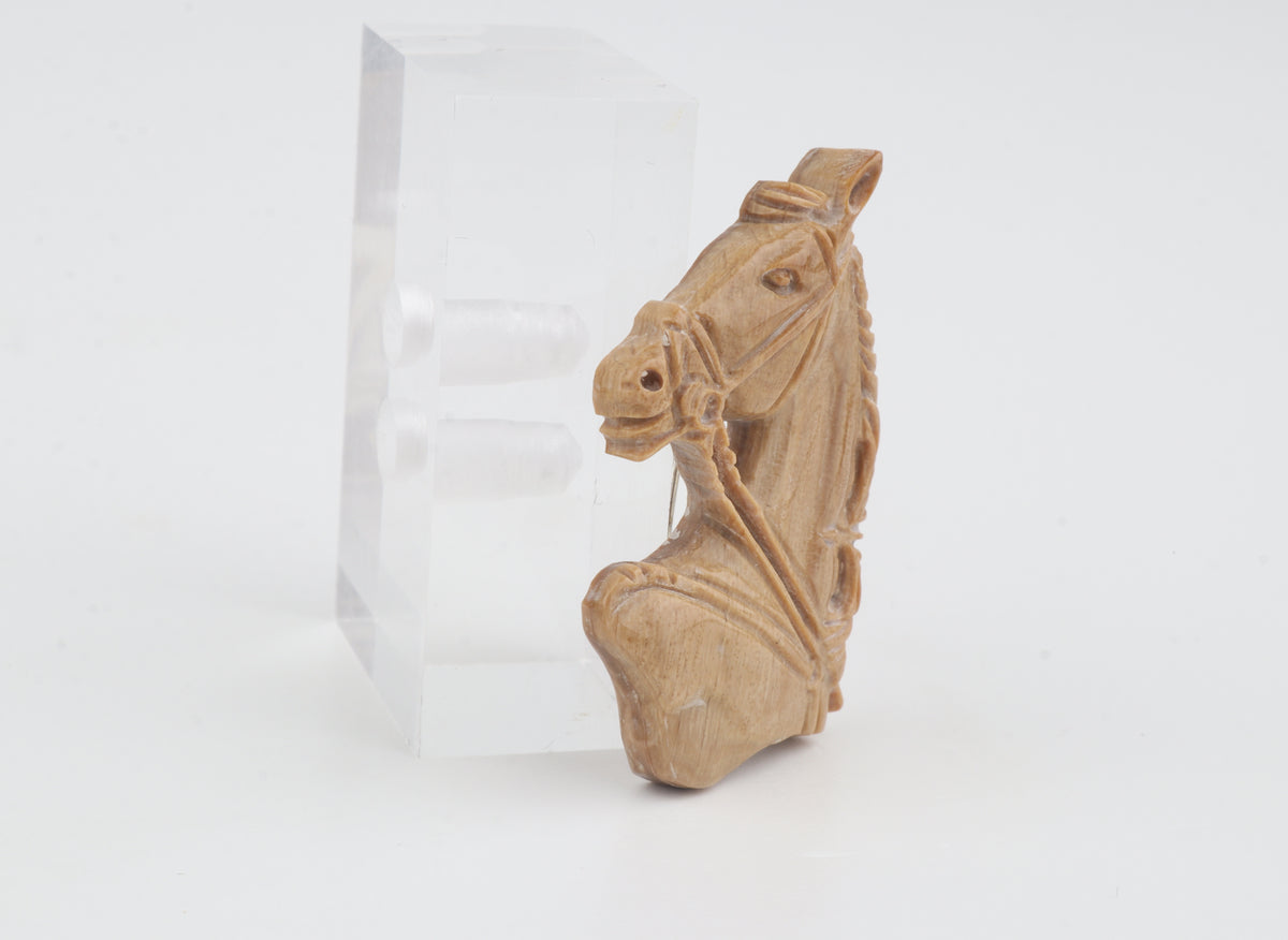 Mammoth Ivory Horse Head Brooch