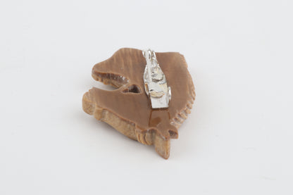 Mammoth Ivory Horse Head Brooch