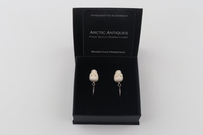 Mammoth Ivory Skull Earrings