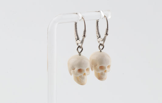 Mammoth Ivory Skull Earrings