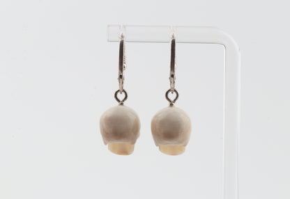 Mammoth Ivory Skull Earrings