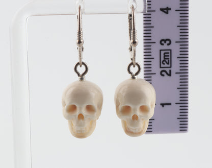 Mammoth Ivory Skull Earrings