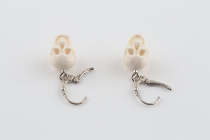 Mammoth Ivory Skull Earrings