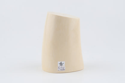 Round white mammoth ivory segment