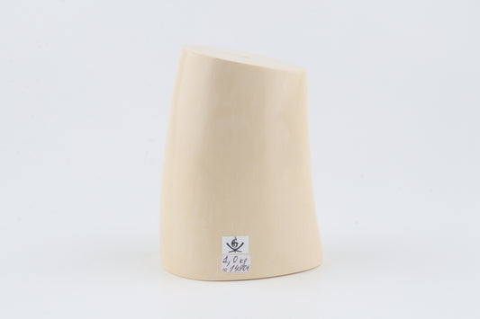 Round white mammoth ivory segment