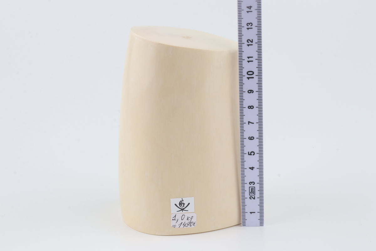 Round white mammoth ivory segment