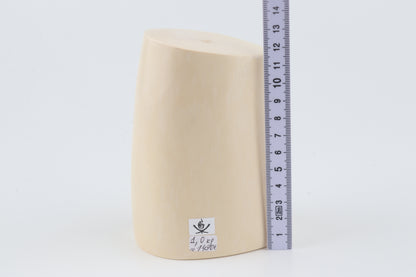 Round white mammoth ivory segment