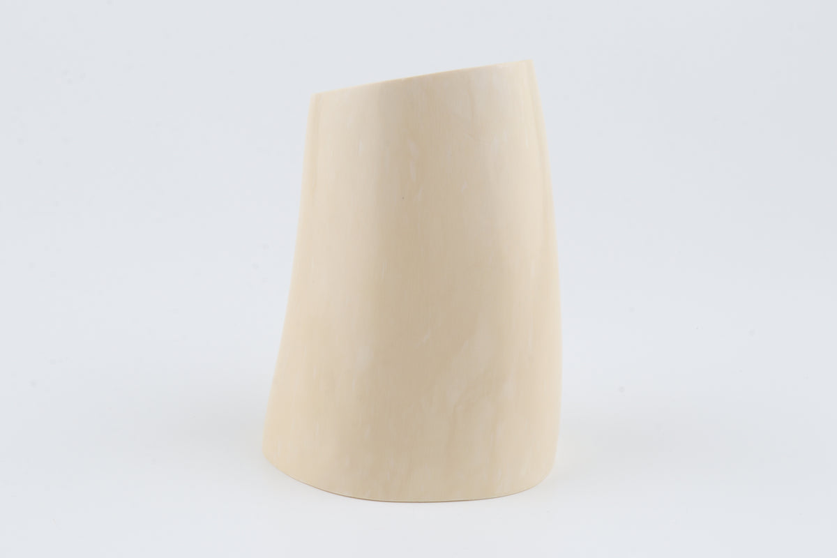 Round white mammoth ivory segment