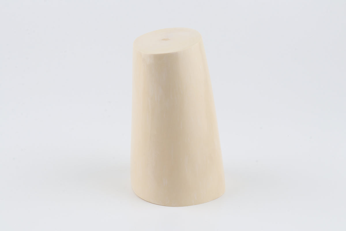 Round white mammoth ivory segment