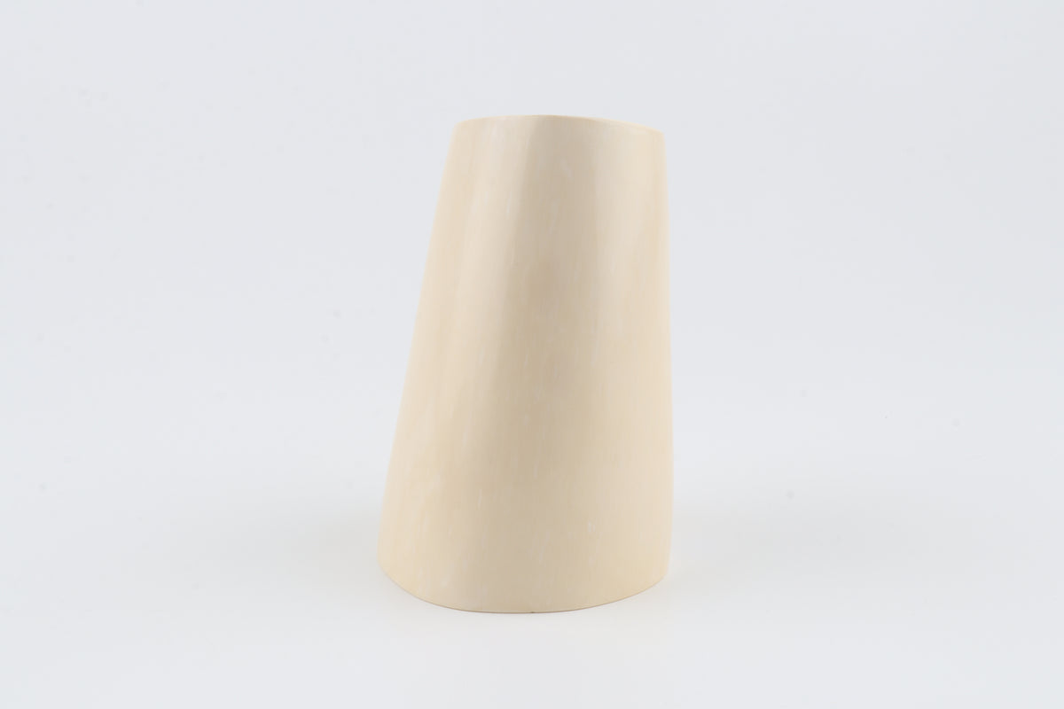Round white mammoth ivory segment